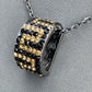 Hematite Chain Necklace with Black and Gold Greek Symbol Pendant