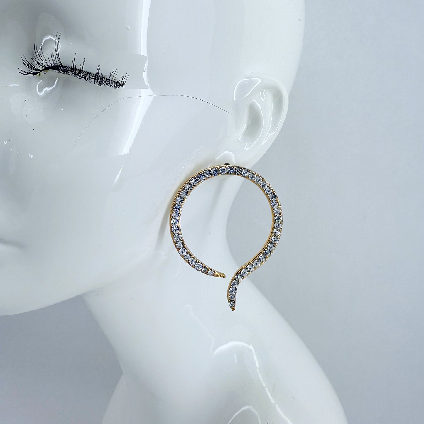 Gold or Silver Finish Snake Round Post Back Earrings