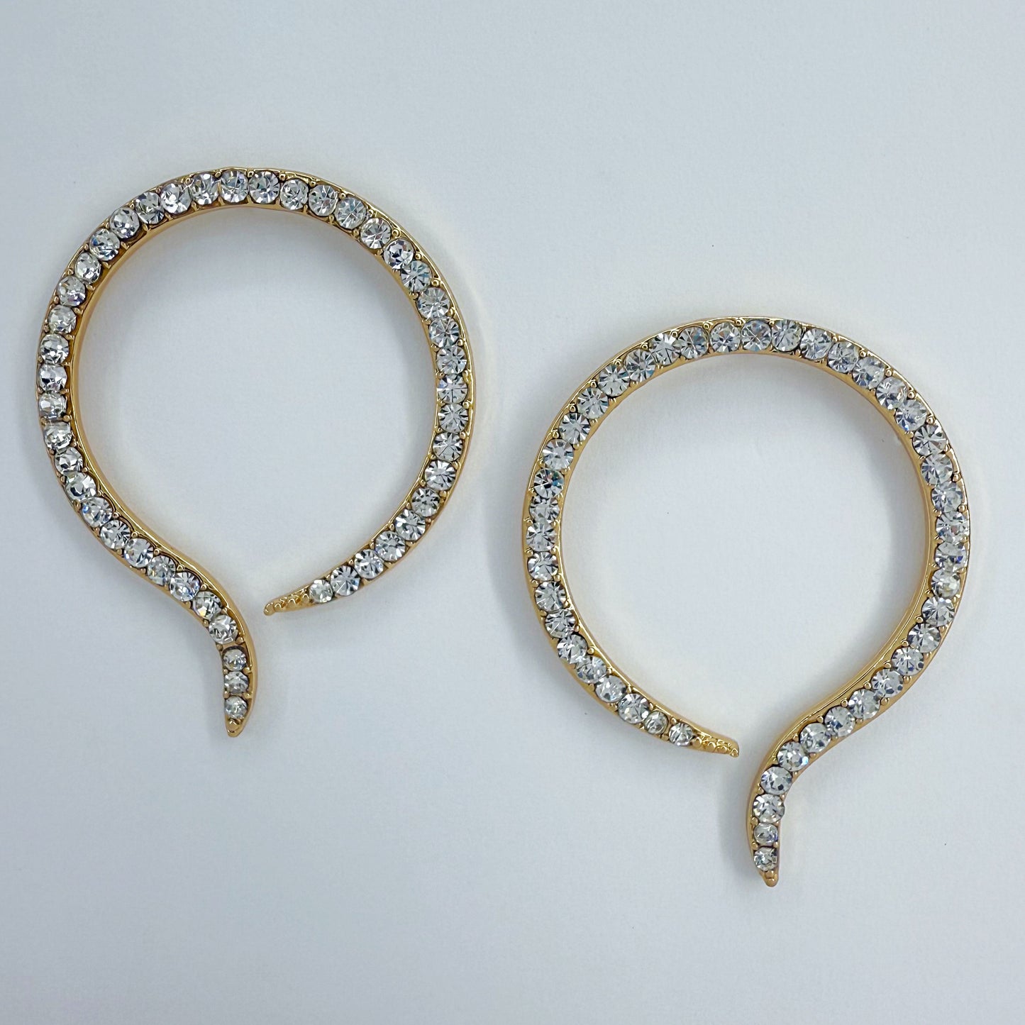 Gold or Silver Finish Snake Round Post Back Earrings