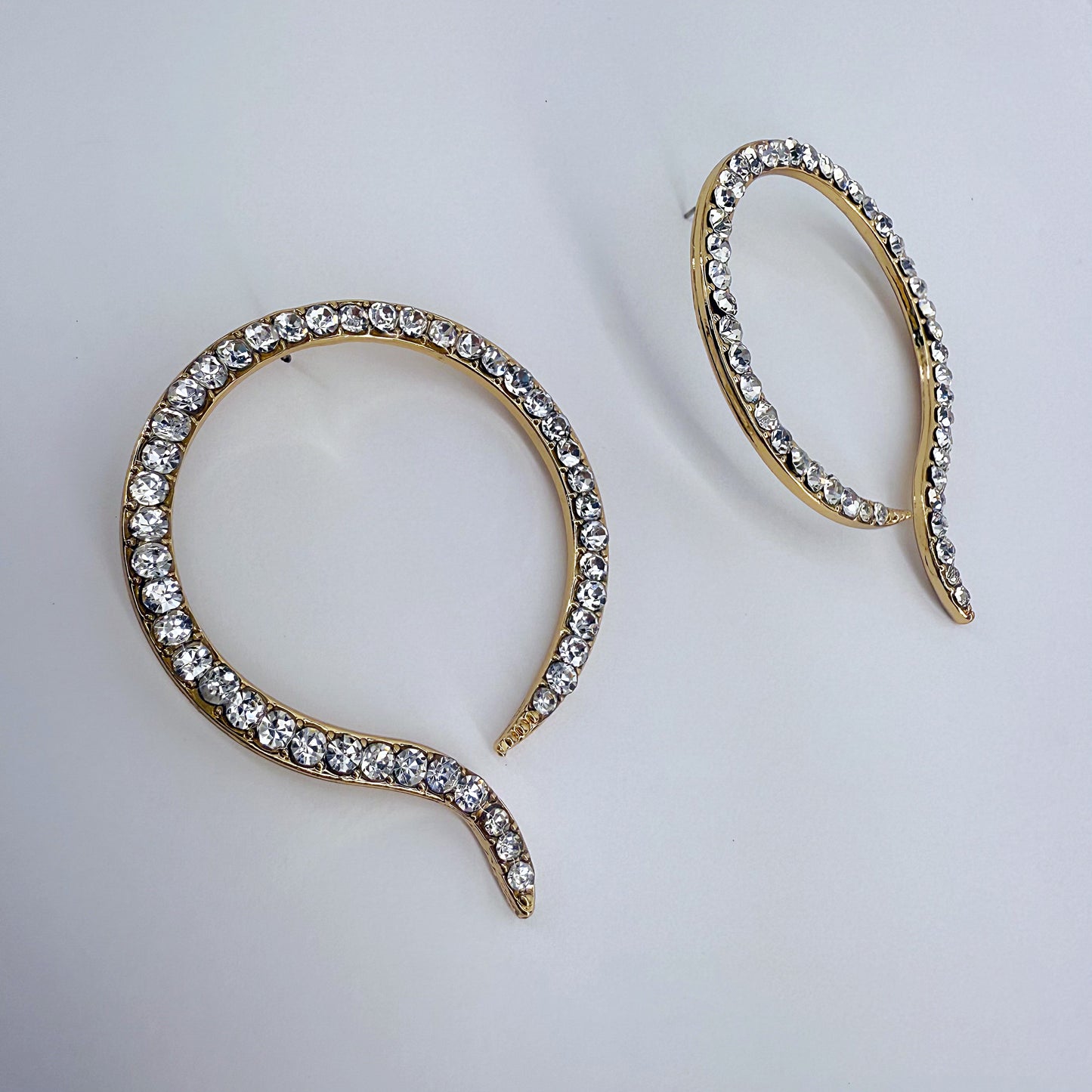 Gold or Silver Finish Snake Round Post Back Earrings