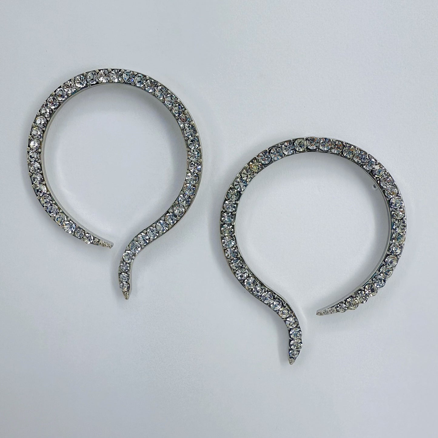 Gold or Silver Finish Snake Round Post Back Earrings