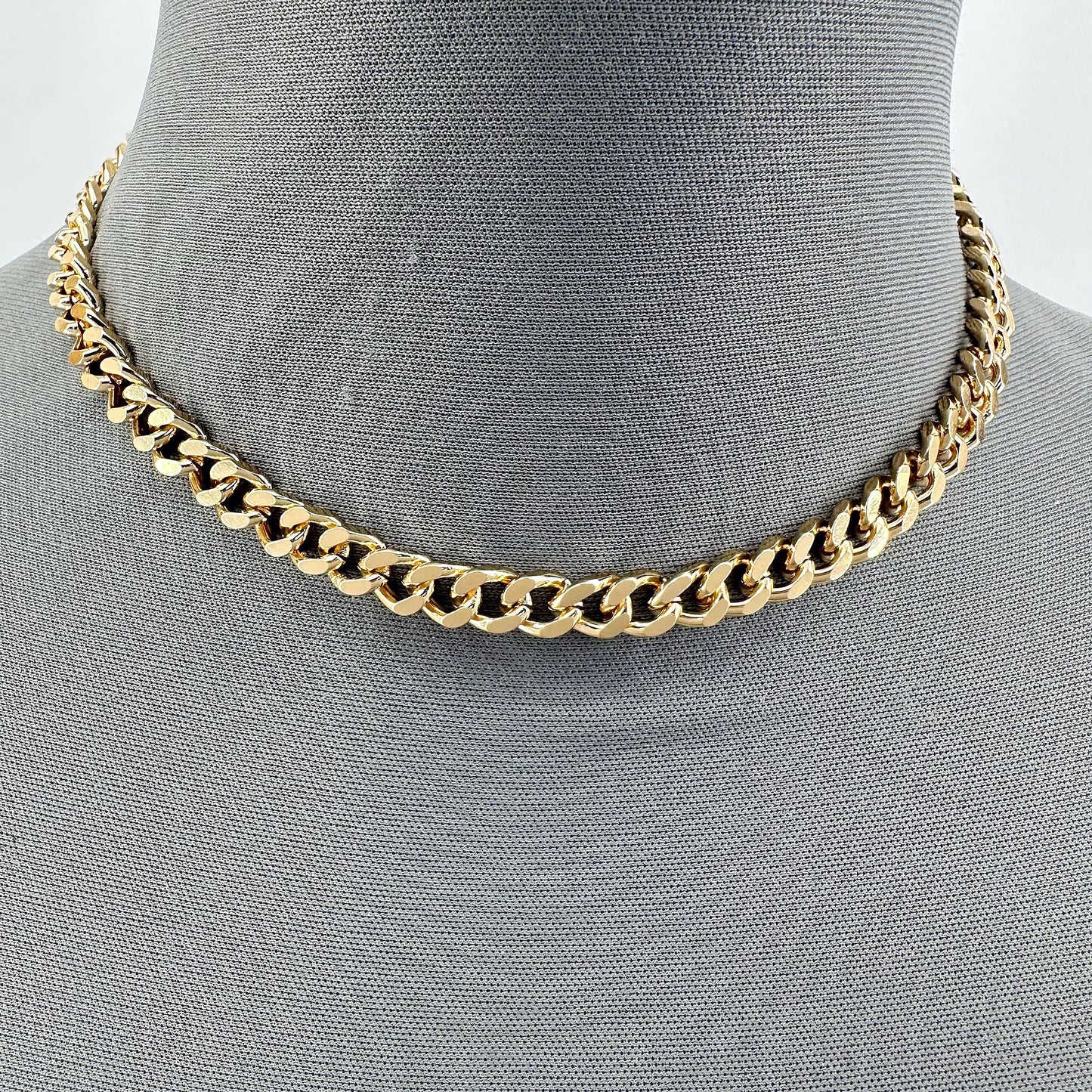Gold Finish Triple Chain Necklaces