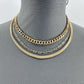 Gold Finish Triple Chain Necklaces