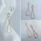 Rose Gold Finish Double Teardrop Drop Dangle Earrings