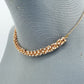 Gold Finish Inspired Necklace With Clear Rhinestone
