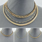 Gold Finish Triple Chain Necklaces