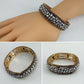 Designer inspired Stretchable Gold and Silver Finish Bracelet