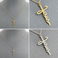 Chain Necklace With Word of Jesus Design Cross Pendant