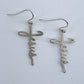 Fish Hook Earrings Jesus Word Cross Design Dangle