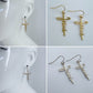 Fish Hook Earrings Jesus Word Cross Design Dangle