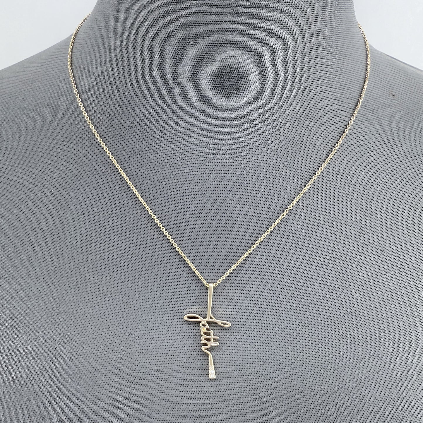 Chain Necklace With Word of Faith Design Cross Pendant