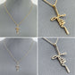 Chain Necklace With Word of Faith Design Cross Pendant
