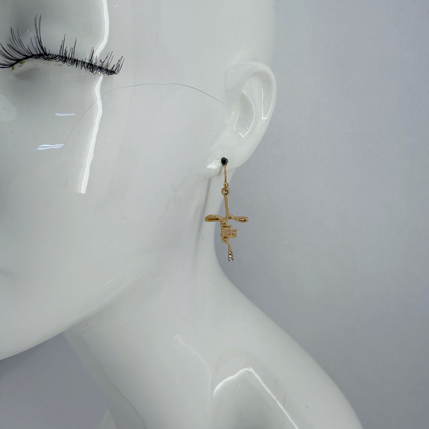 Fish Hook Earrings With Word of Faith Cross Design