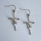Fish Hook Earrings With Word of Faith Cross Design
