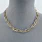 Double Paperclip Chain Necklaces and Lock Pendant