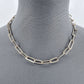 Double Paperclip Chain Necklaces and Lock Pendant