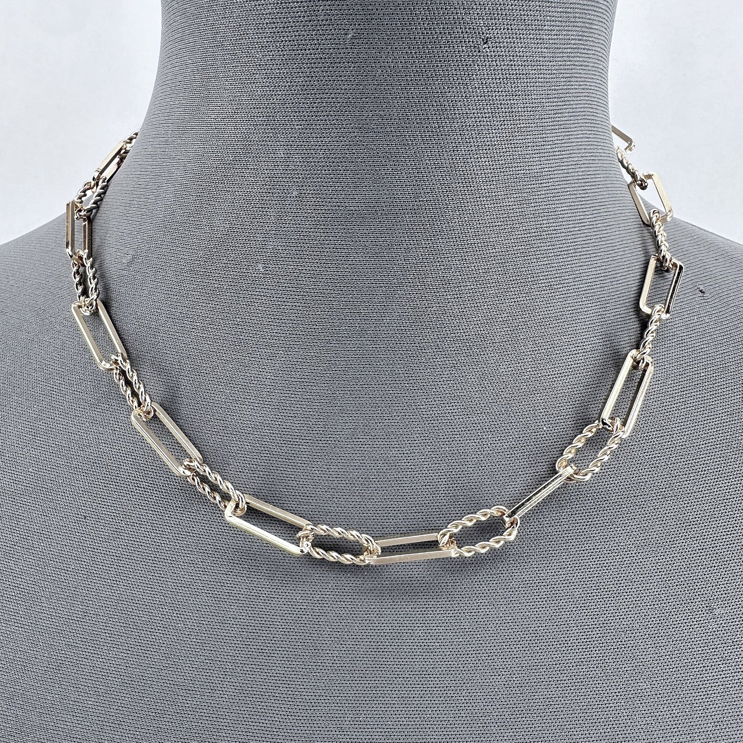 Double Paperclip Chain Necklaces and Lock Pendant