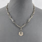 Double Paperclip Chain Necklaces and Lock Pendant