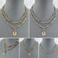 Double Paperclip Chain Necklaces and Lock Pendant
