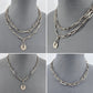 Double Paperclip Chain Necklaces and Lock Pendant