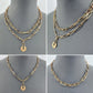 Double Paperclip Chain Necklaces and Lock Pendant