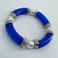 Two Tone Stretchy Bracelet with Pearls