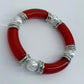 Two Tone Stretchy Bracelet with Pearls