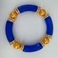 Two Tone Stretchy Bracelet with Pearls