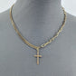Triple Chain Necklaces With Cross Pendant