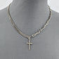 Triple Chain Necklaces With Cross Pendant