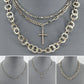 Triple Chain Necklaces With Cross Pendant