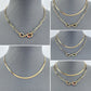 Double Gold Finish Necklace With Snake Rhinestone Pendant