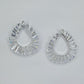 Post Back Teardrop Design With Rhinestones Earrings