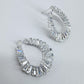 Post Back Teardrop Design With Rhinestones Earrings