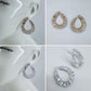 Post Back Teardrop Design With Rhinestones Earrings