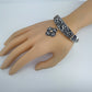Stretchable Filigree Design Vintage Bracelet With Two Tone Clover Charm