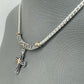 Two Tone Gold and Silver Finish Filigree Necklace with Cross Pendant