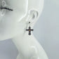 Two Tone gold and silver finish Filigree Vintage Cross Earrings