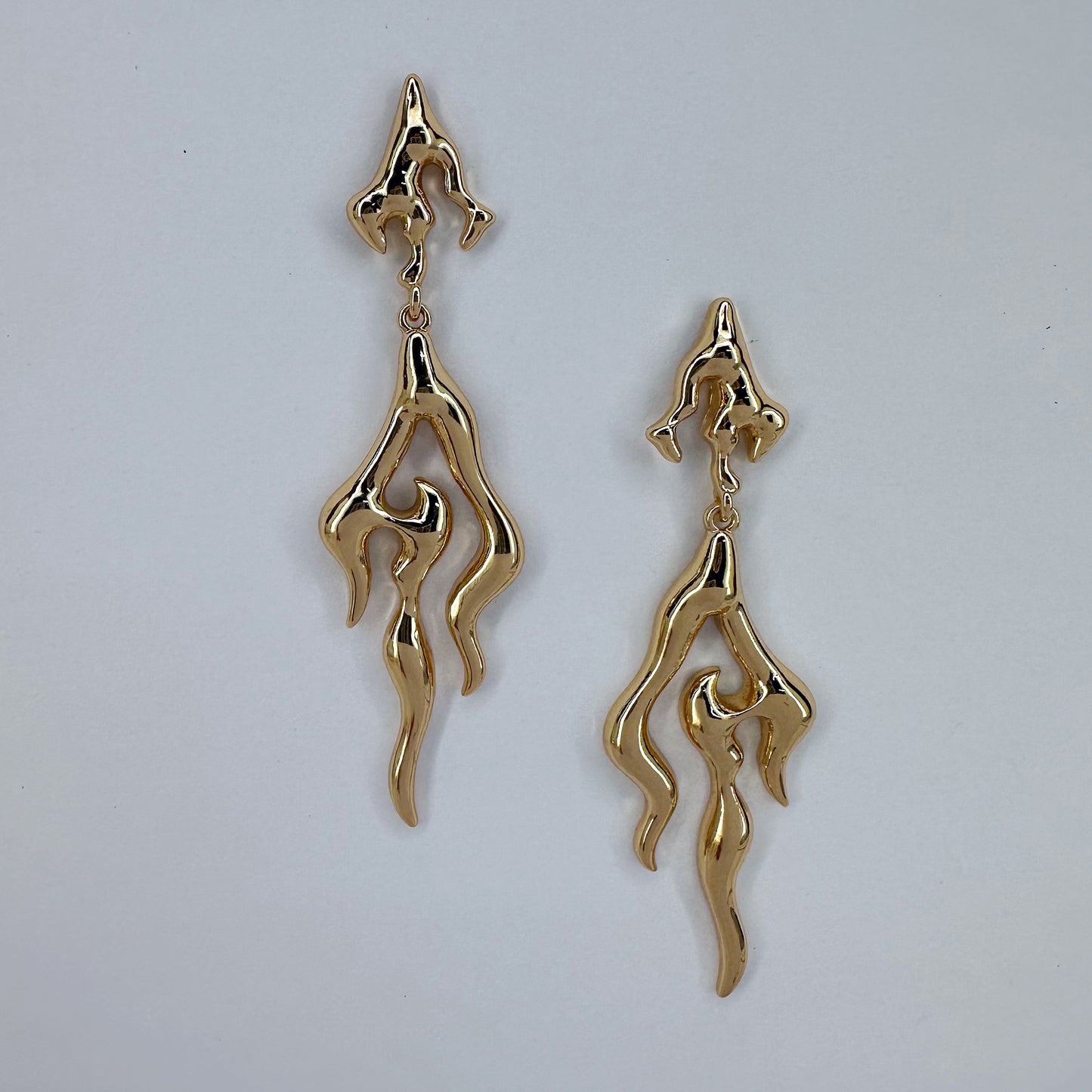 Dripping Design Drop Metal Post Earring
