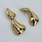 Gold Finish Metal Drop Post Back Earrings