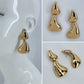 Gold Finish Metal Drop Post Back Earrings