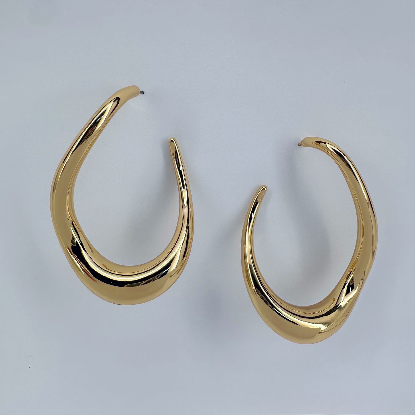 Twisted Oval Hoop Earrings