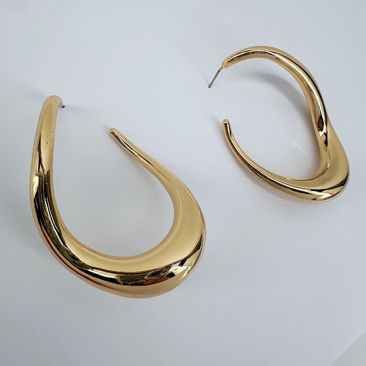 Twisted Oval Hoop Earrings