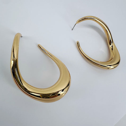 Twisted Oval Hoop Earrings