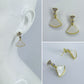 Gold Finish Post Back Unique Design With Rhinestone And Mother Of Pearl