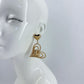 Post Back Earrings With Heart Design And Triple Heart Dangle
