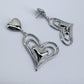 Post Back Earrings With Heart Design And Triple Heart Dangle