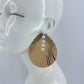 Gold Finish Post Back Earrings With Shell Design And Pearls