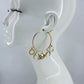 Gold Finish Hoop Earring With Circle, Moon, And Elephant Dangles