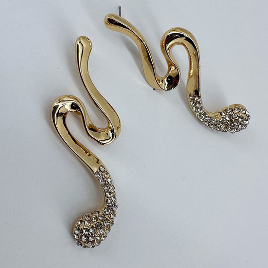 Geo Line Design Post Back Earrings